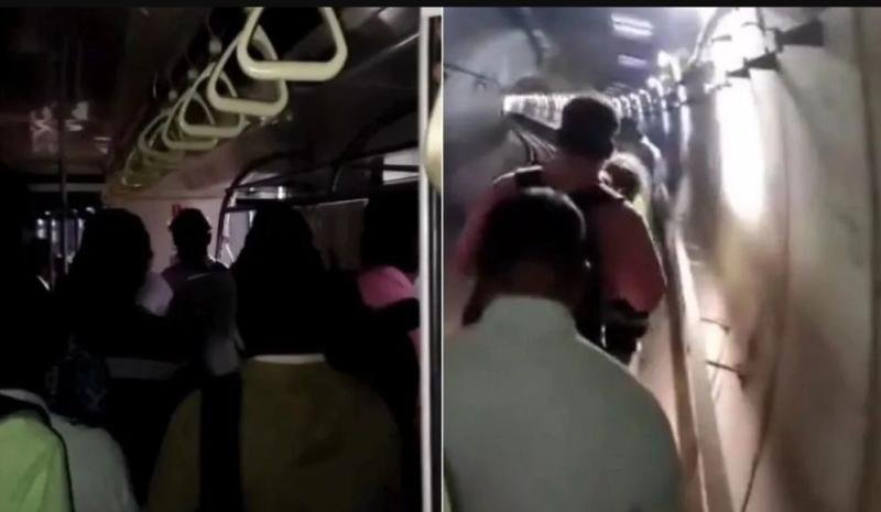 खराबी के चलते टनल में फंसी मेट्रो