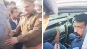 बॉर्डर पर राजनीतिक तनाव, पुलिस से भिड़े सांसद चंद्रशेखर आजाद, हुई धक्का-मुक्की